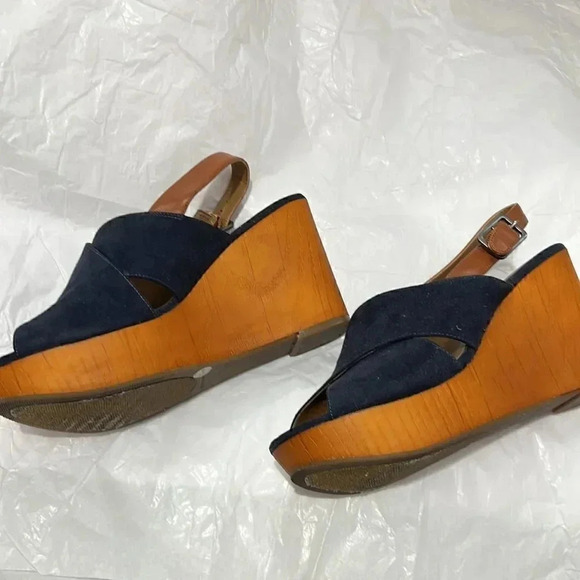 Lucky Brand blue sandals wedges size 8B - Picture 3 of 6